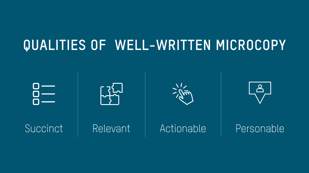 Qualities of well-written microcopy