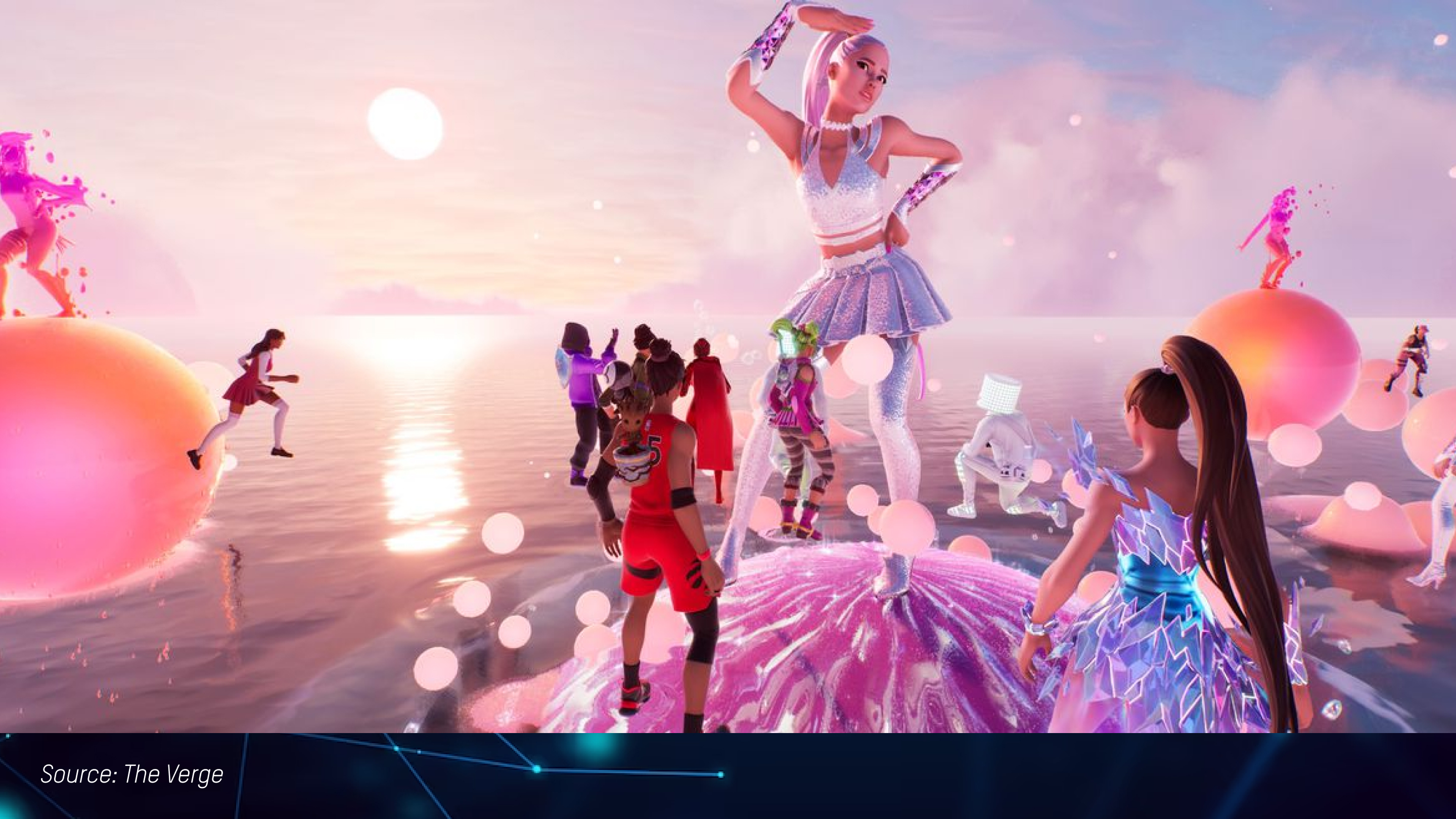 Ariana Grande’s 3D vector performing in her virtual in-game concert