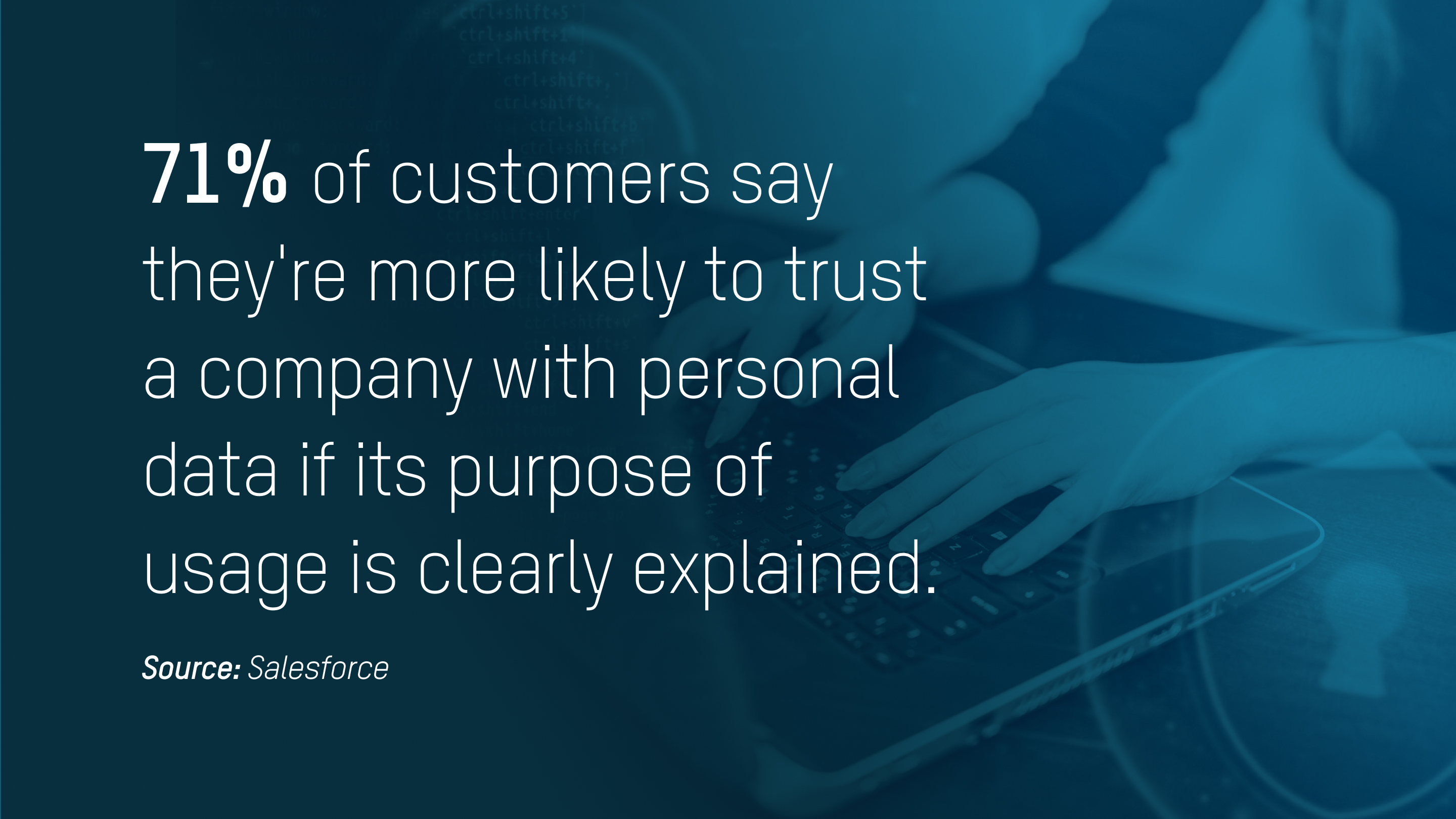 Alt text: 71% trust companies transparent with data usage